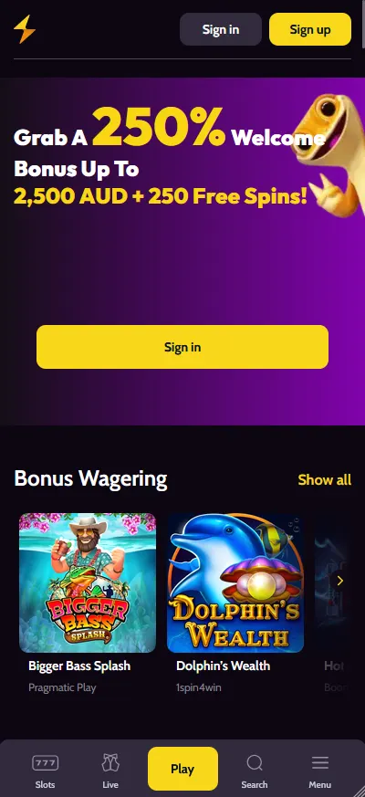 Zoome3 Casino account and payment information on a mobile device